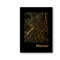 Münster Black Map eckig
