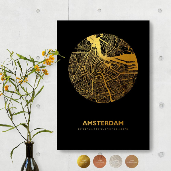 Amsterdam Black Map rund