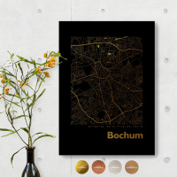 Bochum City Map Black &amp; Angular