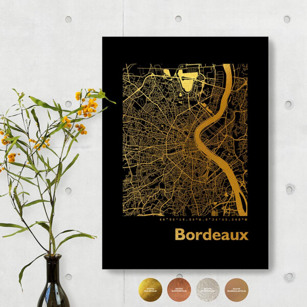 Bordeaux Black Map eckig