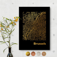 Brüssel Black Map eckig