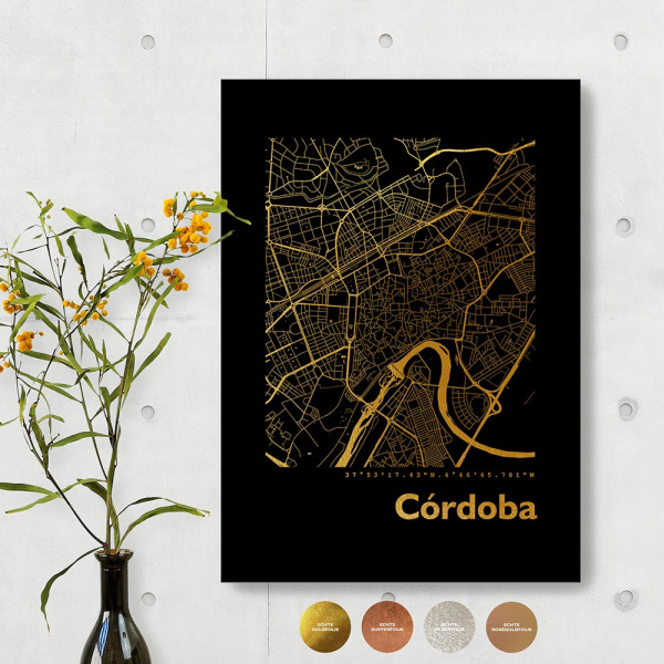 Cordoba City Map Black & Angular