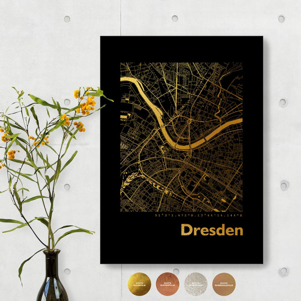 Dresden City Map Black & Angular