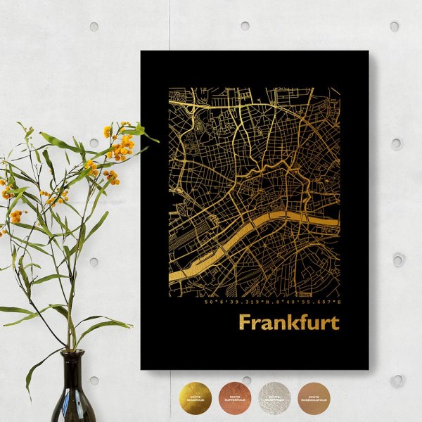 Frankfurt City Map Black & Angular