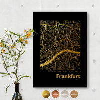 Frankfurt Black Map schwarz eckig
