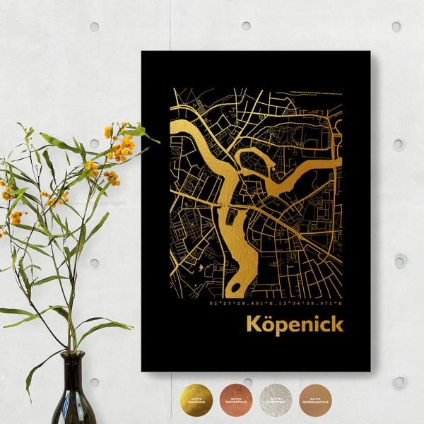 Köpenick City Map Black & Angular