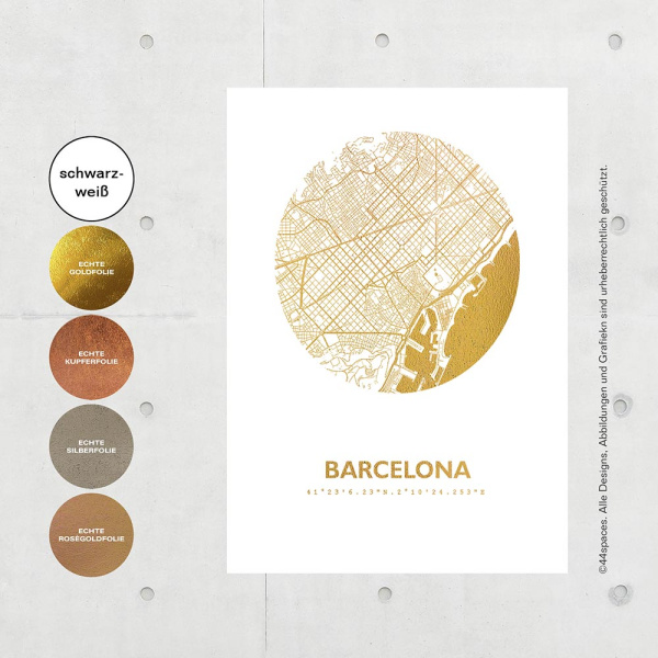 Barcelona Karte Rund