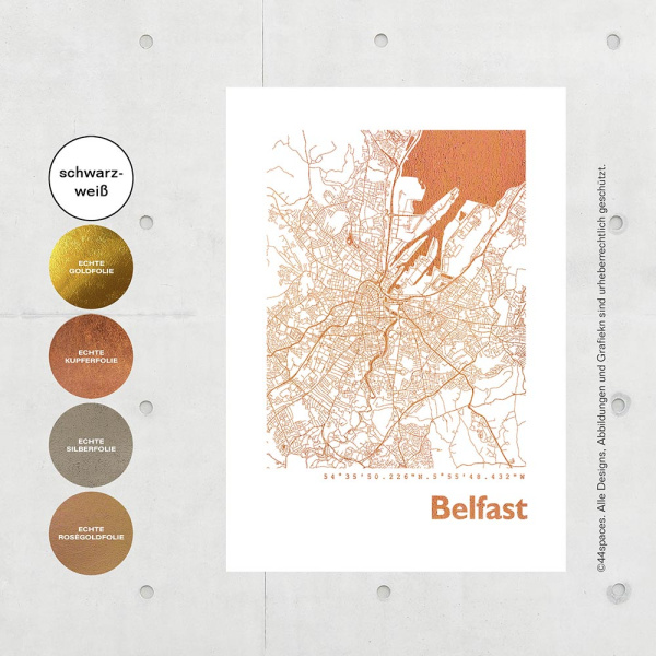 Belfast Karte Eckig