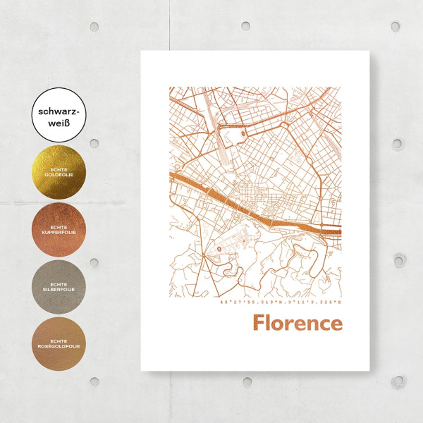 Florenz Karte Eckig