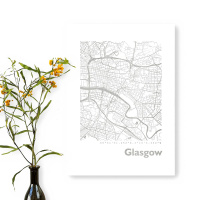 Glasgow Karte Eckig
