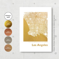 Los Angeles Karte Eckig