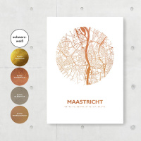 Maastricht Karte. gold | A4 rund