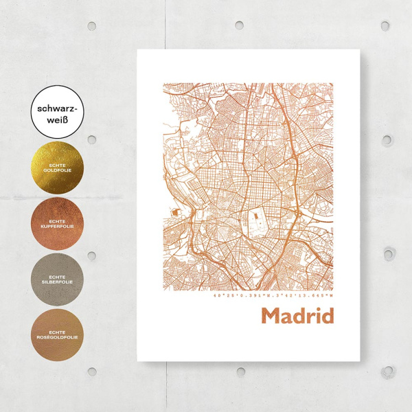 Madrid Karte Eckig