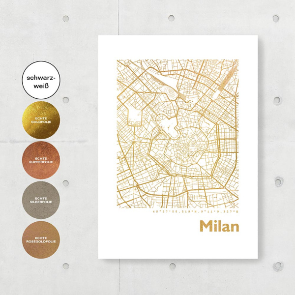 Mailand Karte Eckig