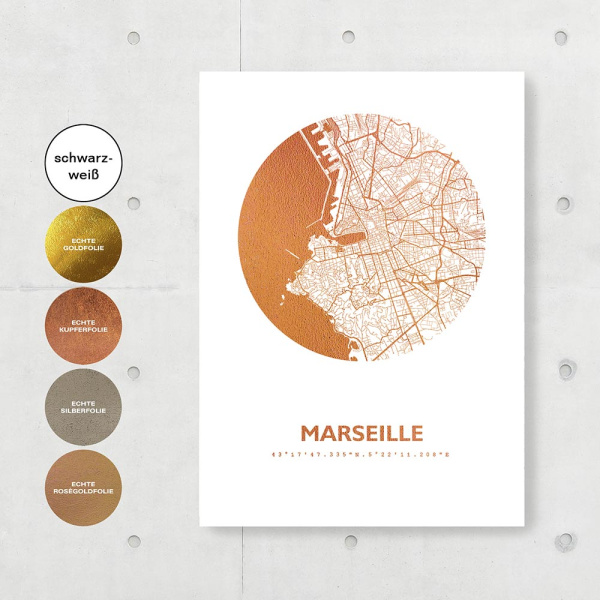 Marseille Karte Rund