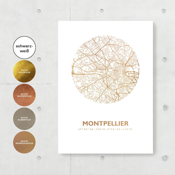 Montpellier Karte Rund
