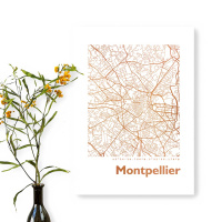 Montpellier Karte Eckig