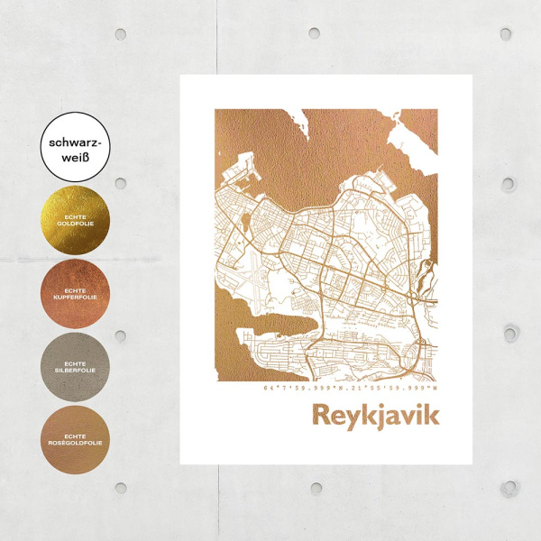 Reykjavik Karte Eckig