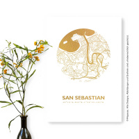 San Sebastian Karte Rund