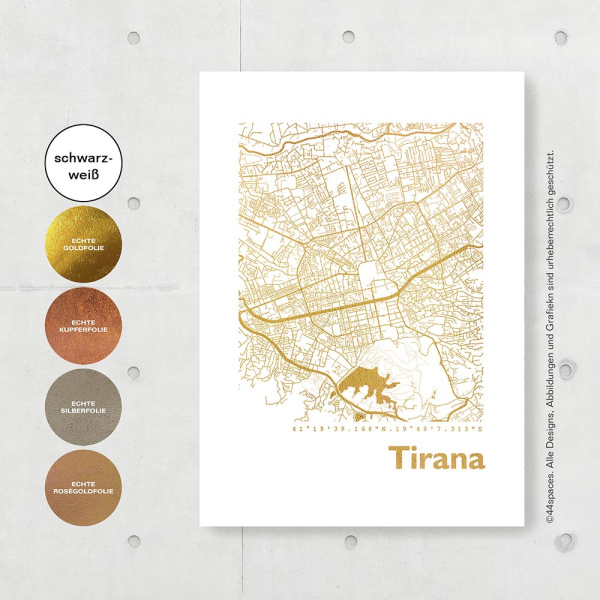 Tirana Karte Eckig