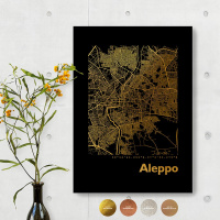 Aleppo Map angular. rosegold | A4